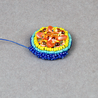 Front view of bead embroidery edging